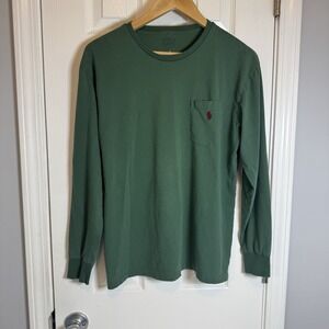 Vintage Polo Ralph Lauren Mens‎ Small Long Sleeve Green Crew Neck Shirt
